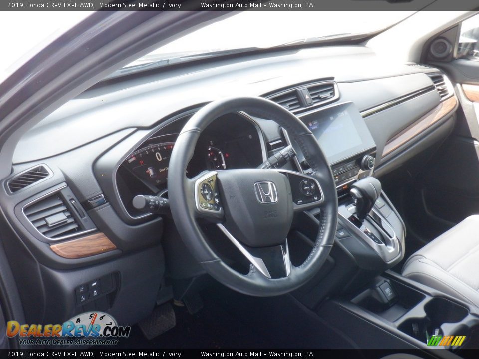 2019 Honda CR-V EX-L AWD Modern Steel Metallic / Ivory Photo #12