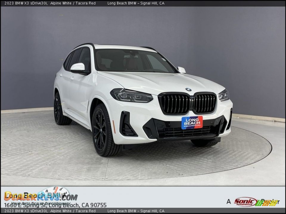 2023 BMW X3 sDrive30i Alpine White / Tacora Red Photo #1