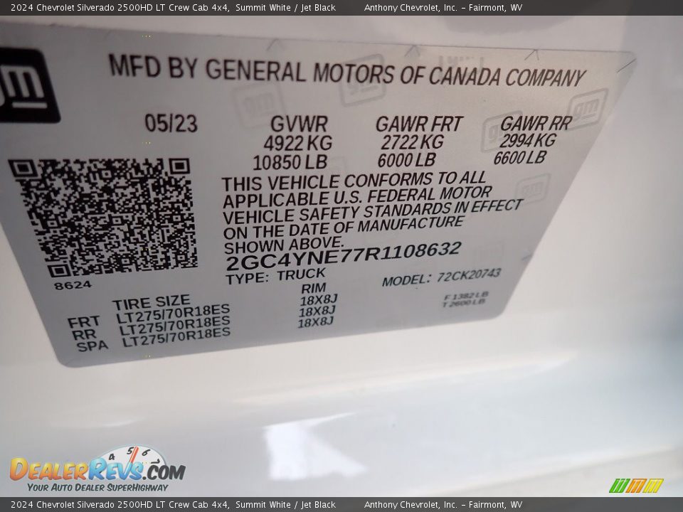 2024 Chevrolet Silverado 2500HD LT Crew Cab 4x4 Summit White / Jet Black Photo #15