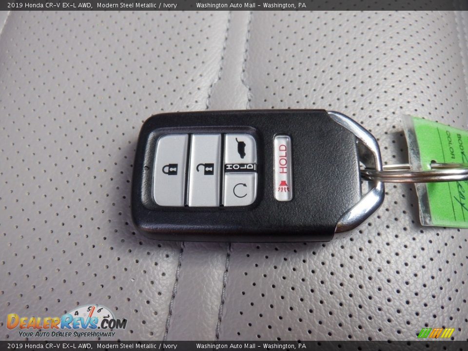 2019 Honda CR-V EX-L AWD Modern Steel Metallic / Ivory Photo #33