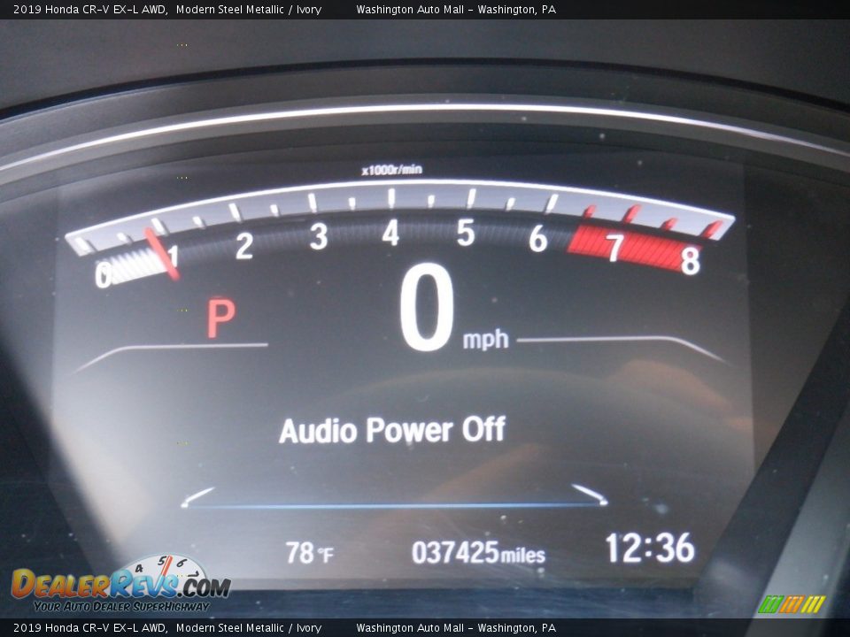 2019 Honda CR-V EX-L AWD Modern Steel Metallic / Ivory Photo #35