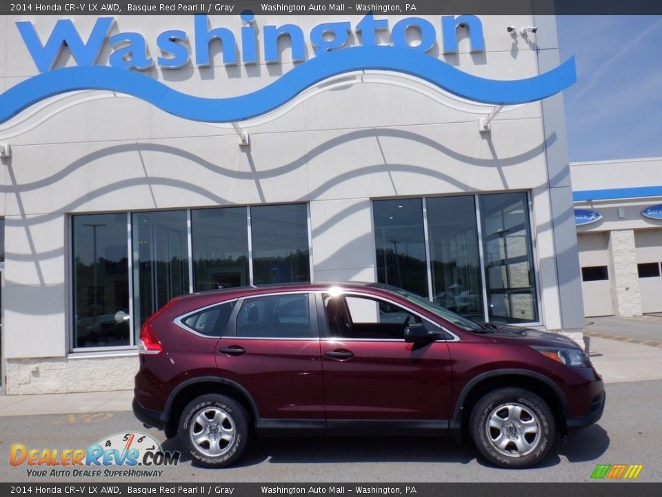 2014 Honda CR-V LX AWD Basque Red Pearl II / Gray Photo #2