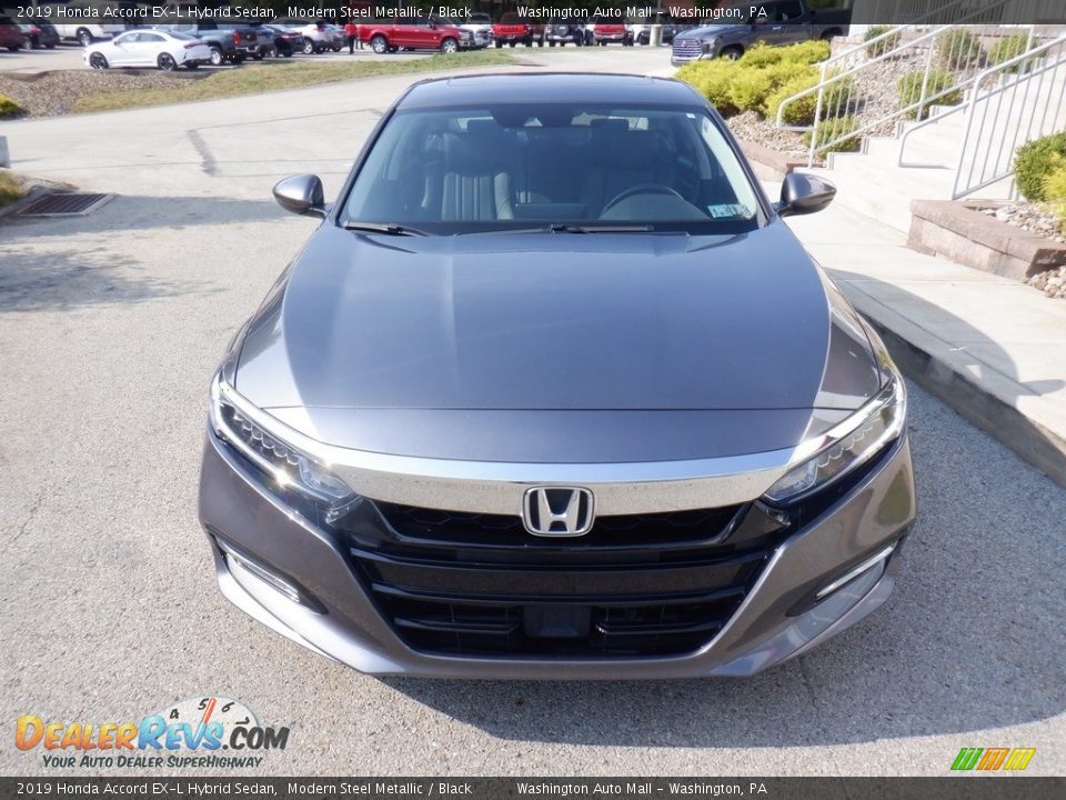 2019 Honda Accord EX-L Hybrid Sedan Modern Steel Metallic / Black Photo #14