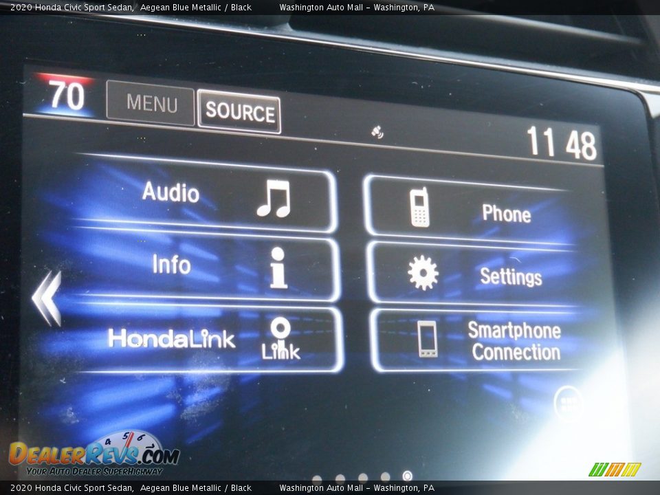 2020 Honda Civic Sport Sedan Aegean Blue Metallic / Black Photo #16