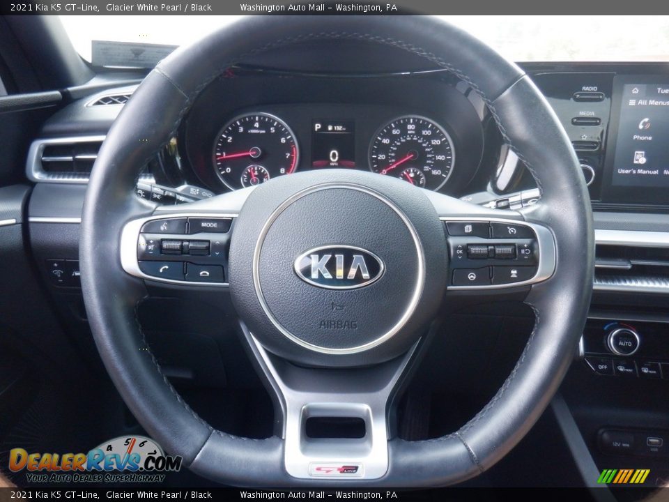 2021 Kia K5 GT-Line Glacier White Pearl / Black Photo #35