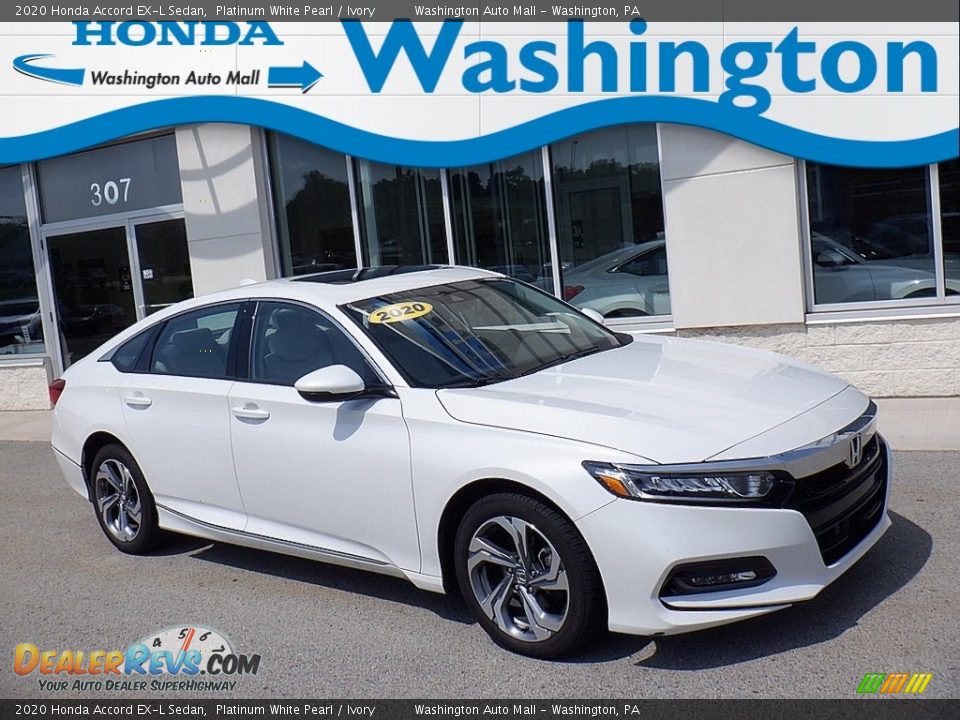 2020 Honda Accord EX-L Sedan Platinum White Pearl / Ivory Photo #1