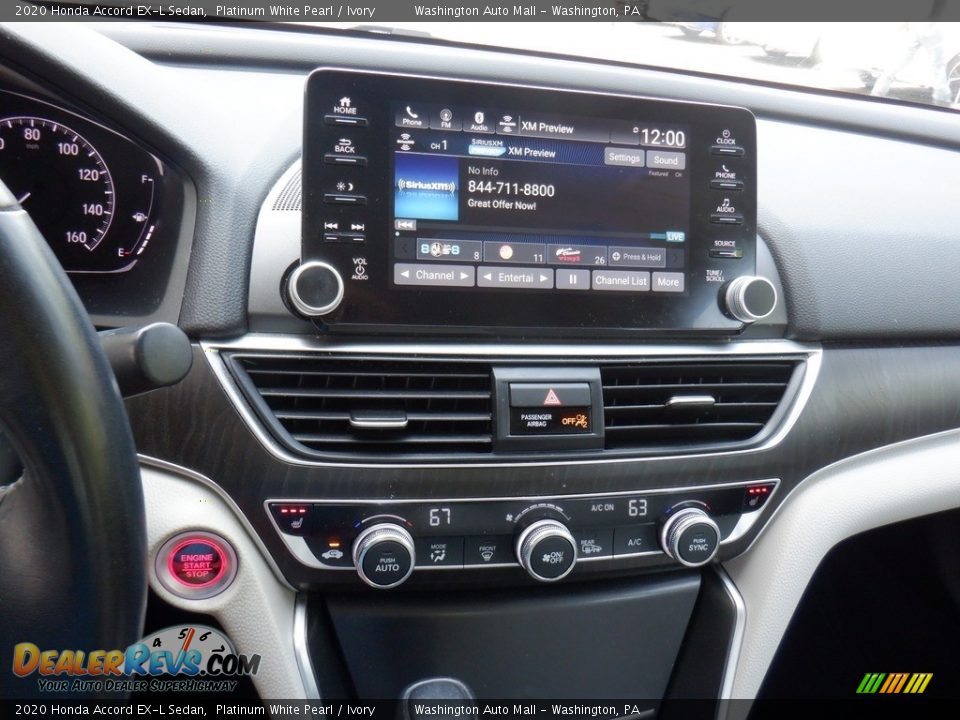 2020 Honda Accord EX-L Sedan Platinum White Pearl / Ivory Photo #18