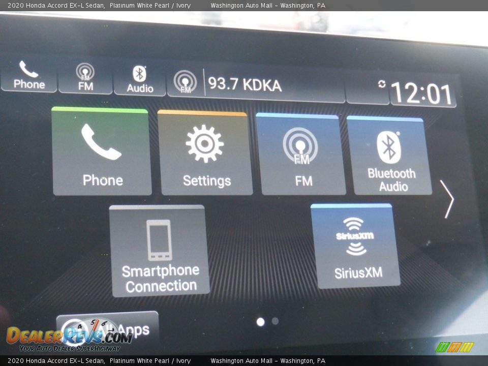 2020 Honda Accord EX-L Sedan Platinum White Pearl / Ivory Photo #19