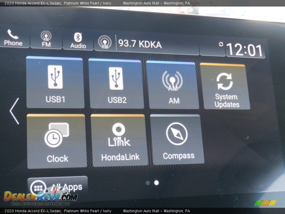 2020 Honda Accord EX-L Sedan Platinum White Pearl / Ivory Photo #20