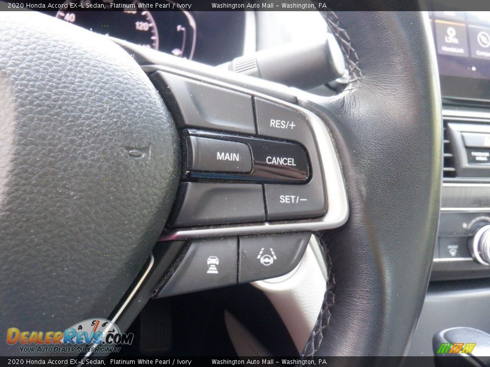 2020 Honda Accord EX-L Sedan Platinum White Pearl / Ivory Photo #25