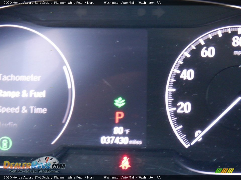 2020 Honda Accord EX-L Sedan Platinum White Pearl / Ivory Photo #34