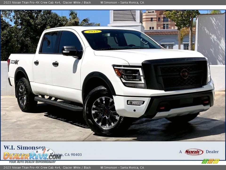 2023 Nissan Titan Pro-4X Crew Cab 4x4 Glacier White / Black Photo #1