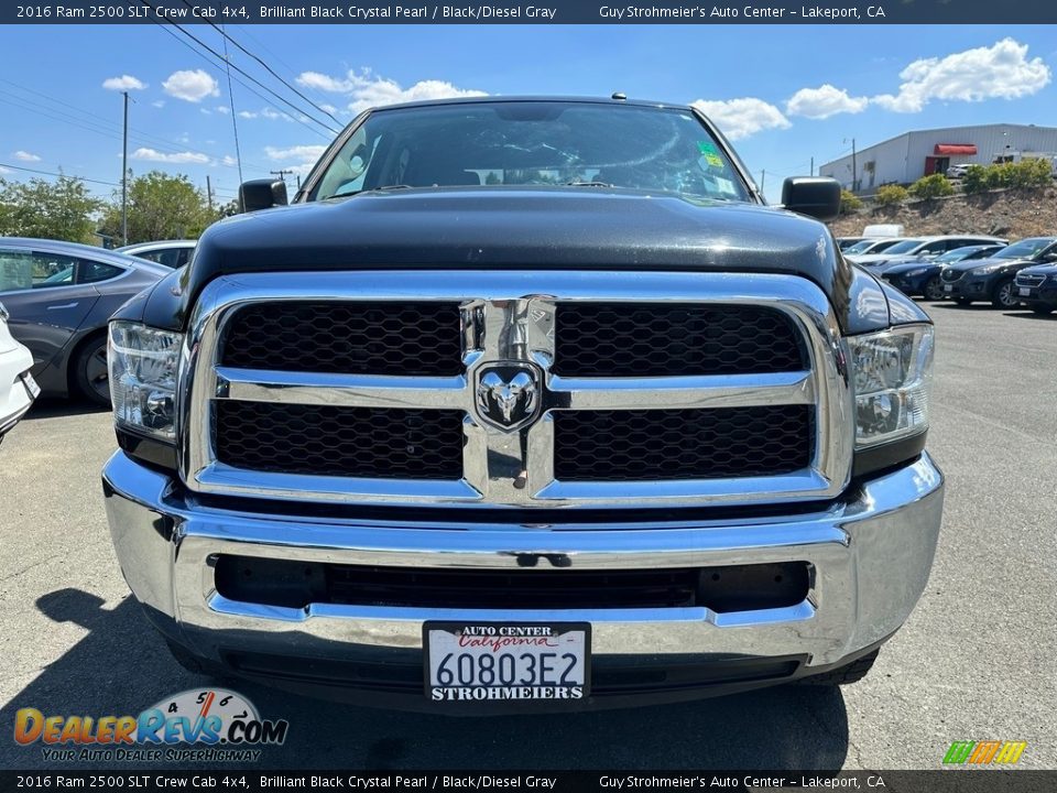 2016 Ram 2500 SLT Crew Cab 4x4 Brilliant Black Crystal Pearl / Black/Diesel Gray Photo #2