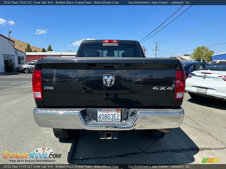 2016 Ram 2500 SLT Crew Cab 4x4 Brilliant Black Crystal Pearl / Black/Diesel Gray Photo #5