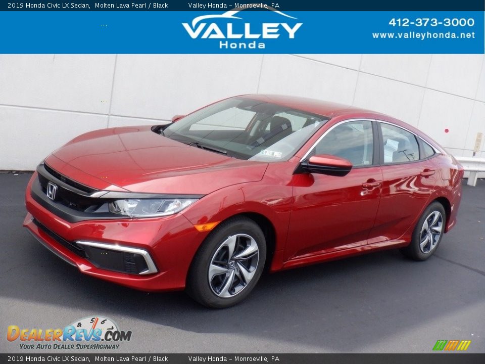 2019 Honda Civic LX Sedan Molten Lava Pearl / Black Photo #1