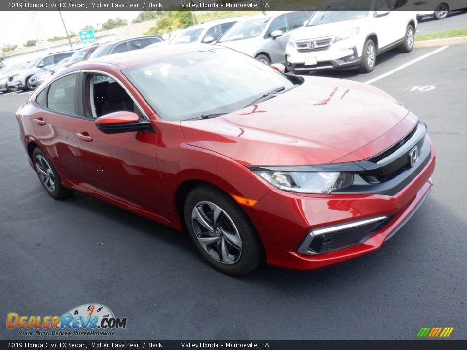 2019 Honda Civic LX Sedan Molten Lava Pearl / Black Photo #5