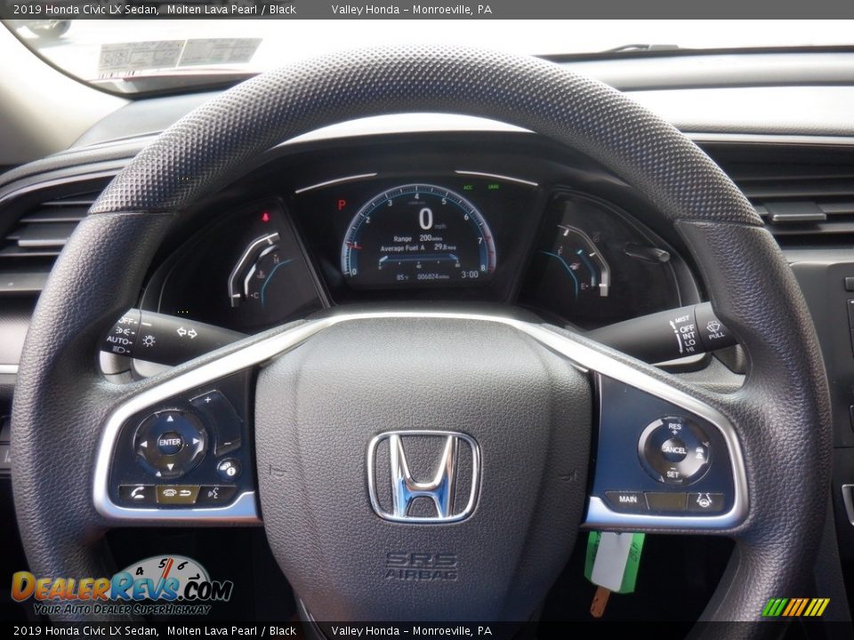 2019 Honda Civic LX Sedan Molten Lava Pearl / Black Photo #18