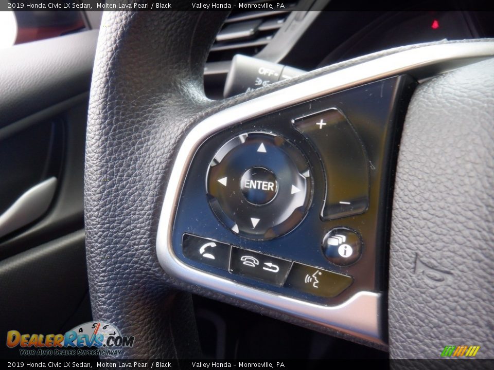 2019 Honda Civic LX Sedan Molten Lava Pearl / Black Photo #19