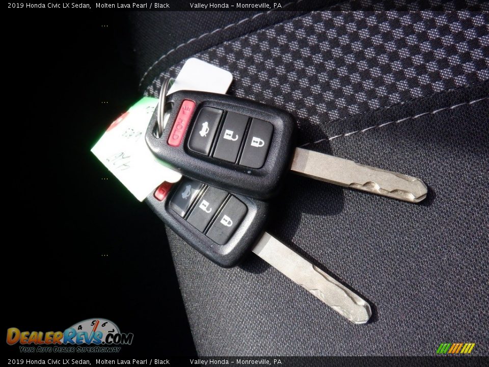 2019 Honda Civic LX Sedan Molten Lava Pearl / Black Photo #27