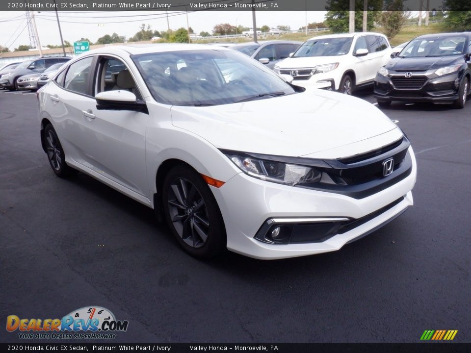 2020 Honda Civic EX Sedan Platinum White Pearl / Ivory Photo #4