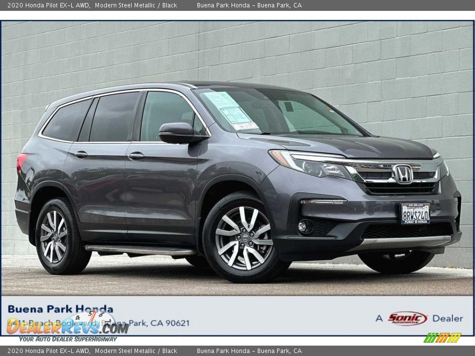 2020 Honda Pilot EX-L AWD Modern Steel Metallic / Black Photo #1