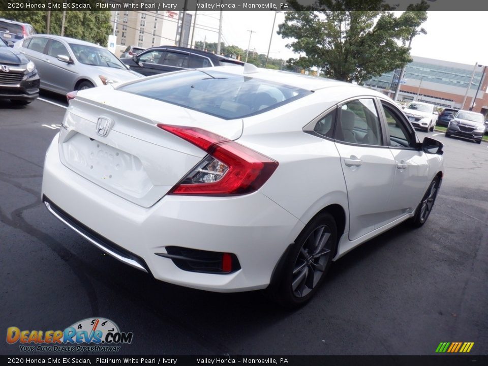 2020 Honda Civic EX Sedan Platinum White Pearl / Ivory Photo #5