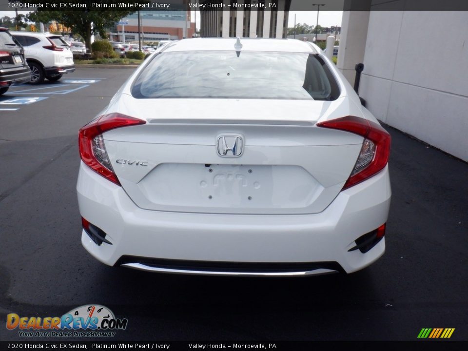 2020 Honda Civic EX Sedan Platinum White Pearl / Ivory Photo #6