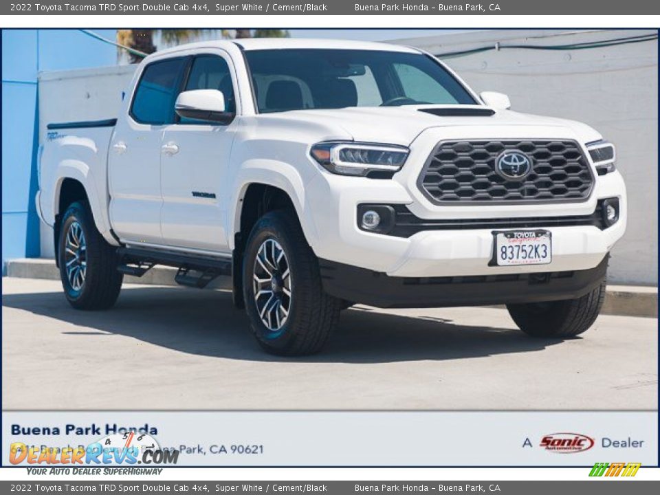 2022 Toyota Tacoma TRD Sport Double Cab 4x4 Super White / Cement/Black Photo #1