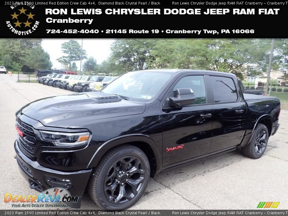 2023 Ram 1500 Limited Red Edition Crew Cab 4x4 Diamond Black Crystal Pearl / Black Photo #1