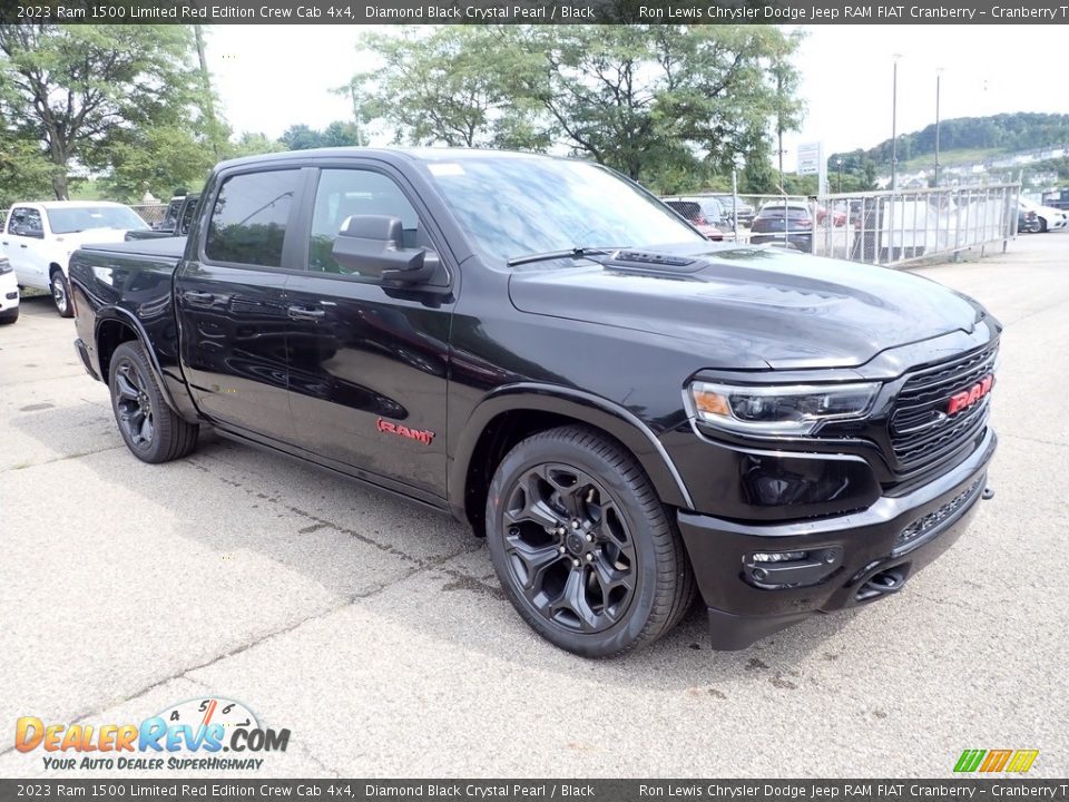 Front 3/4 View of 2023 Ram 1500 Limited Red Edition Crew Cab 4x4 Photo #7