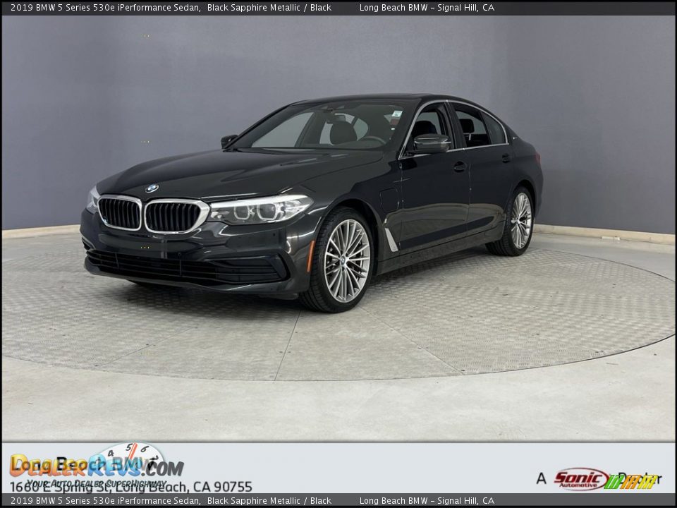 2019 BMW 5 Series 530e iPerformance Sedan Black Sapphire Metallic / Black Photo #1