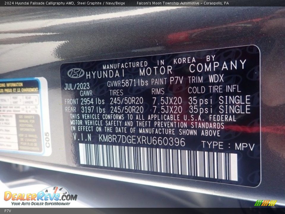 Hyundai Color Code P7V Steel Graphite