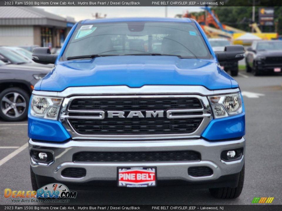 2023 Ram 1500 Big Horn Crew Cab 4x4 Hydro Blue Pearl / Diesel Gray/Black Photo #2