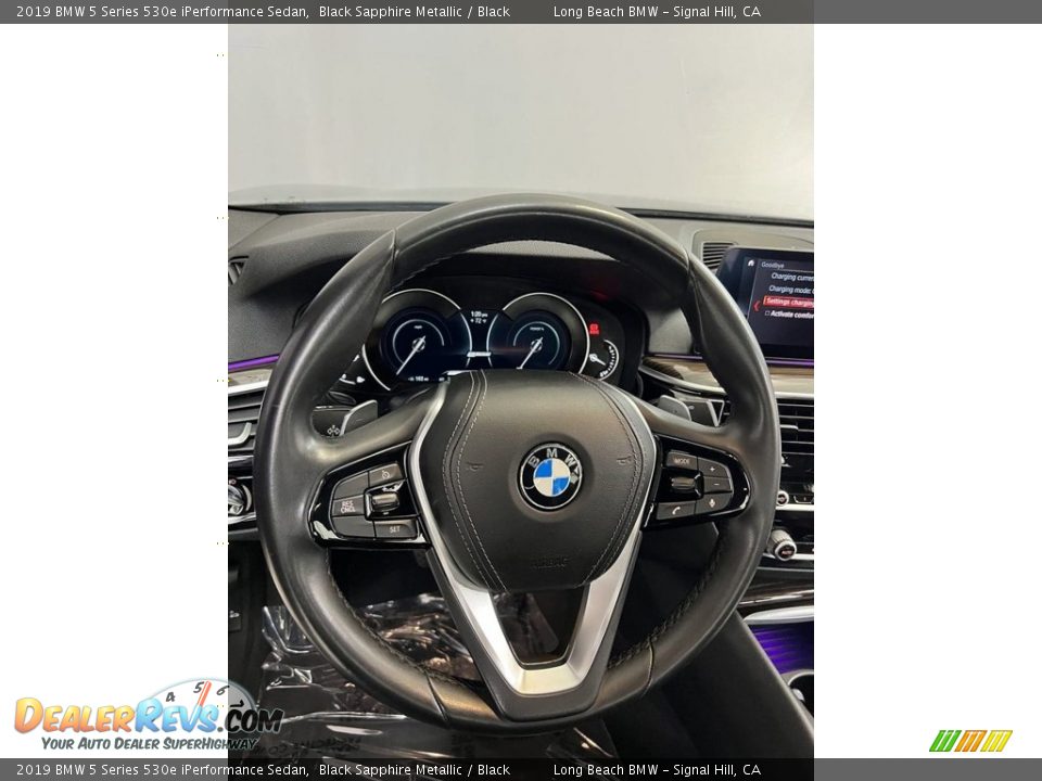 2019 BMW 5 Series 530e iPerformance Sedan Black Sapphire Metallic / Black Photo #26