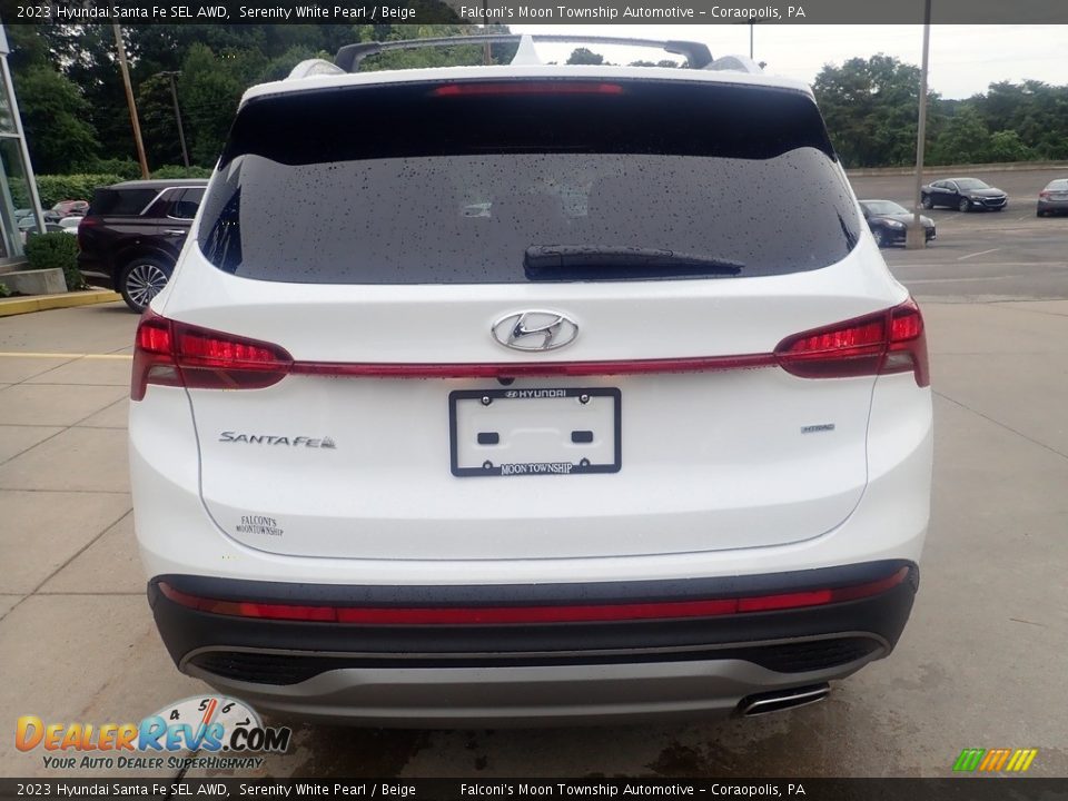 2023 Hyundai Santa Fe SEL AWD Serenity White Pearl / Beige Photo #3