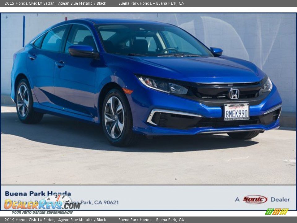 2019 Honda Civic LX Sedan Agean Blue Metallic / Black Photo #1