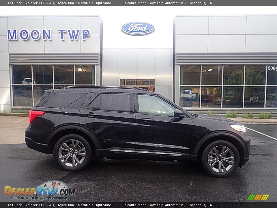 2021 Ford Explorer XLT 4WD Agate Black Metallic / Light Slate Photo #1