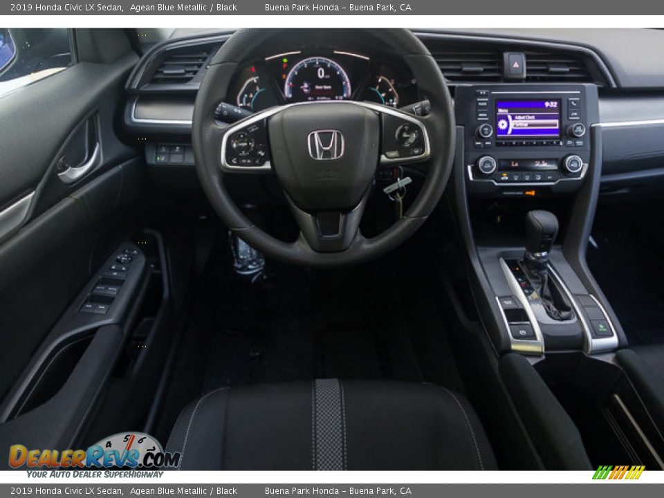 2019 Honda Civic LX Sedan Agean Blue Metallic / Black Photo #5