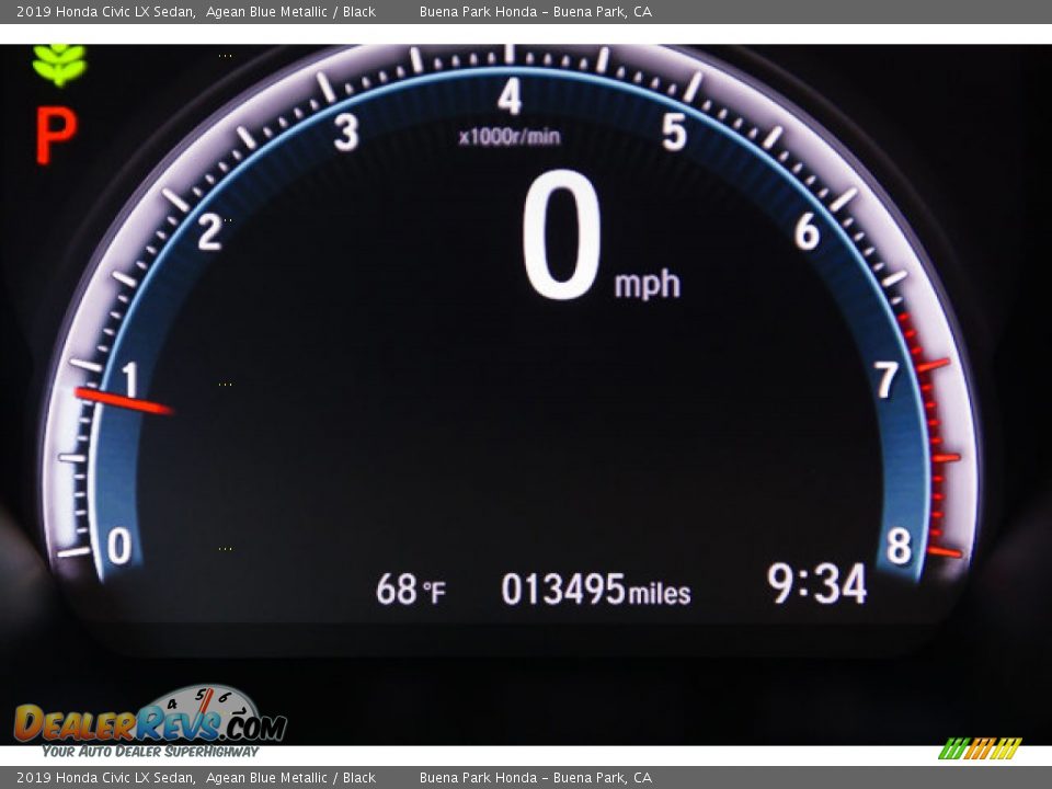 2019 Honda Civic LX Sedan Agean Blue Metallic / Black Photo #6