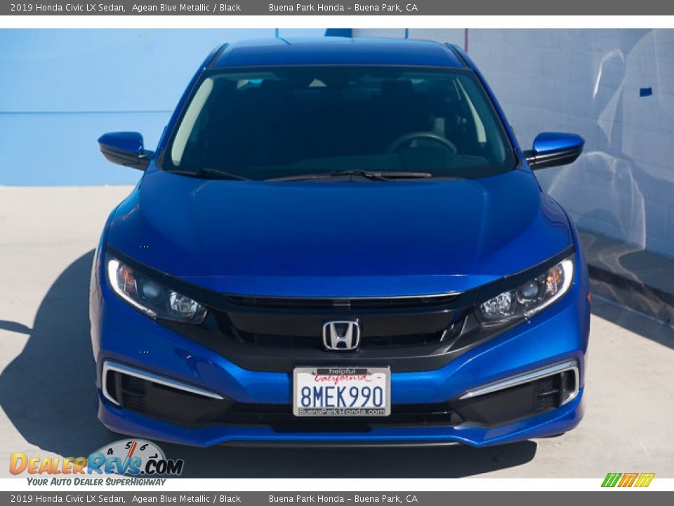 2019 Honda Civic LX Sedan Agean Blue Metallic / Black Photo #7
