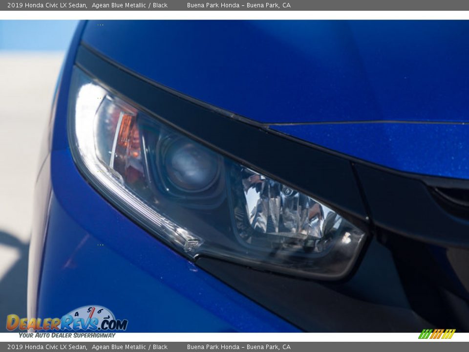 2019 Honda Civic LX Sedan Agean Blue Metallic / Black Photo #8
