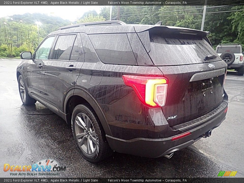 2021 Ford Explorer XLT 4WD Agate Black Metallic / Light Slate Photo #5