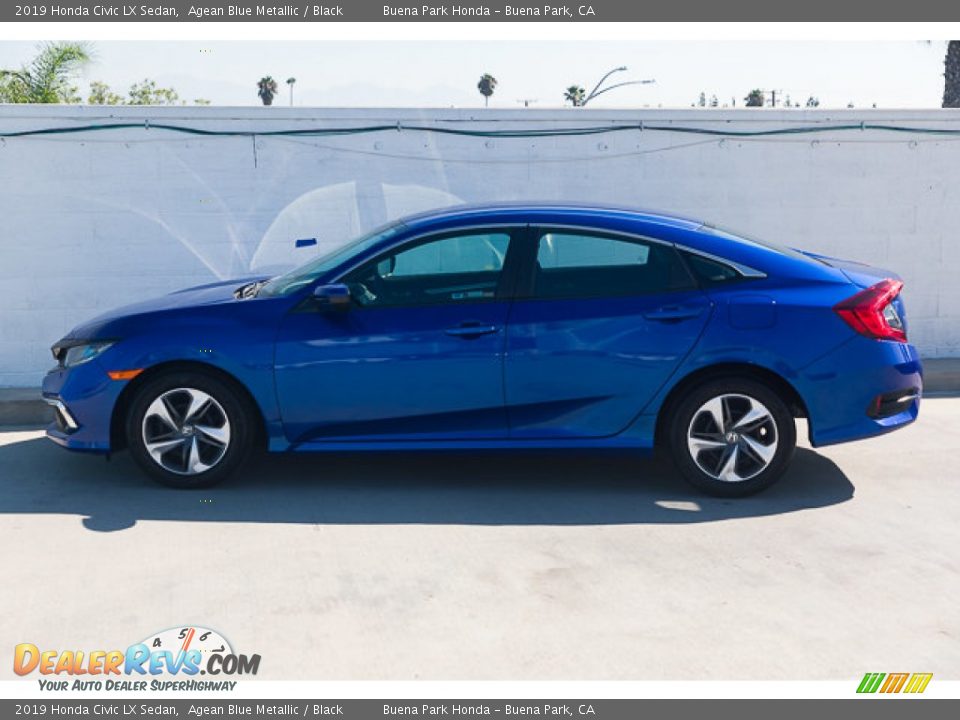 2019 Honda Civic LX Sedan Agean Blue Metallic / Black Photo #10