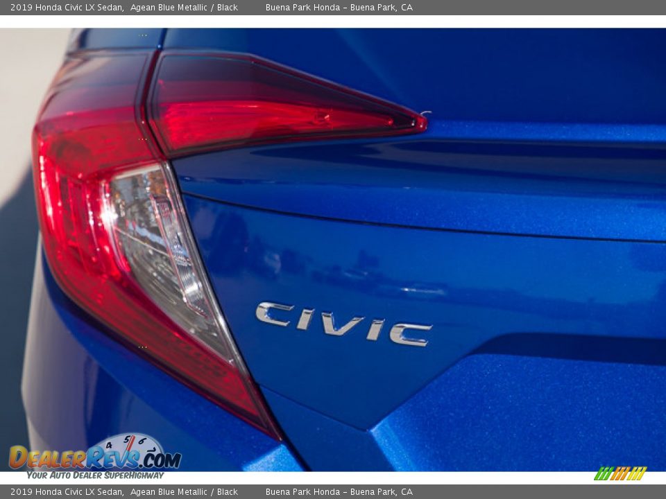 2019 Honda Civic LX Sedan Agean Blue Metallic / Black Photo #12