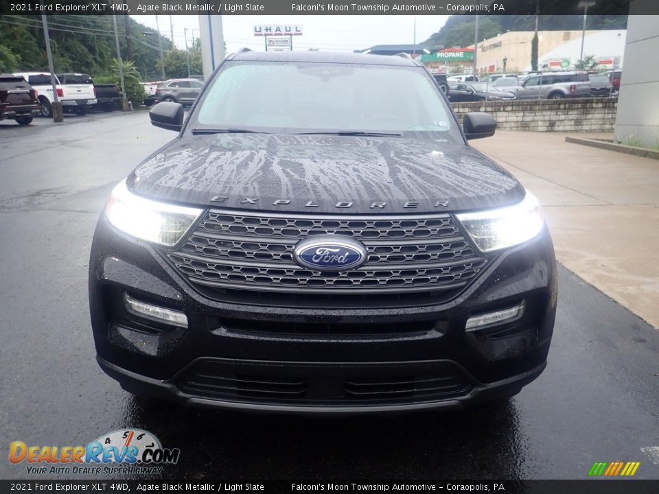 2021 Ford Explorer XLT 4WD Agate Black Metallic / Light Slate Photo #8