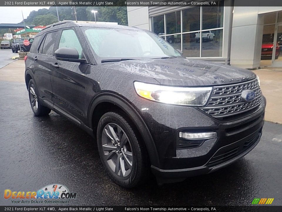 2021 Ford Explorer XLT 4WD Agate Black Metallic / Light Slate Photo #9