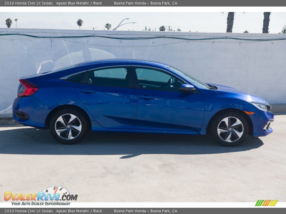 2019 Honda Civic LX Sedan Agean Blue Metallic / Black Photo #14