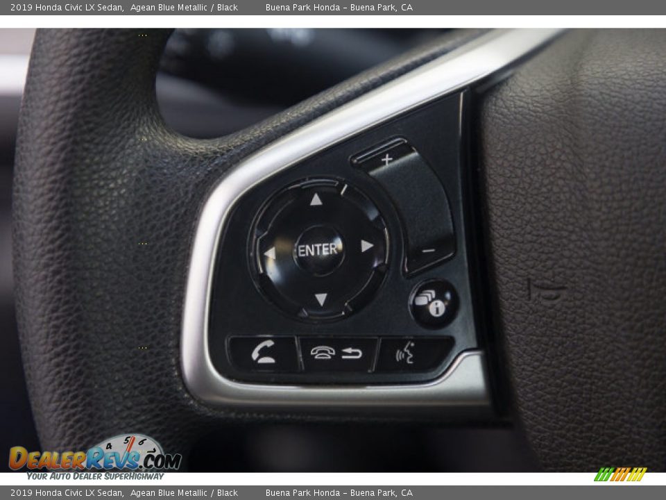 2019 Honda Civic LX Sedan Agean Blue Metallic / Black Photo #16