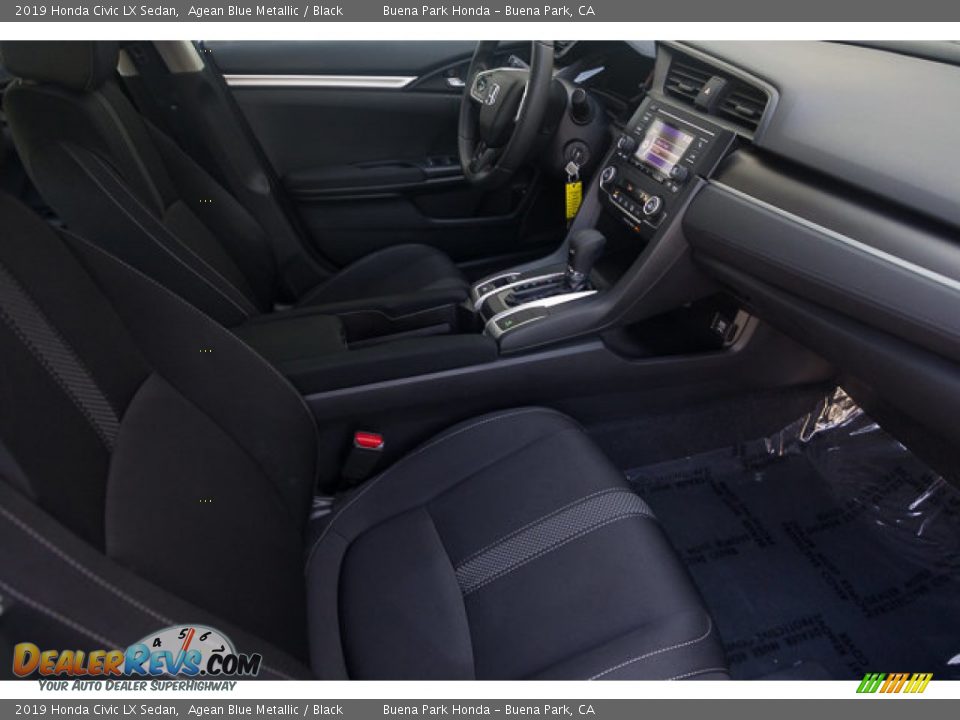 2019 Honda Civic LX Sedan Agean Blue Metallic / Black Photo #22