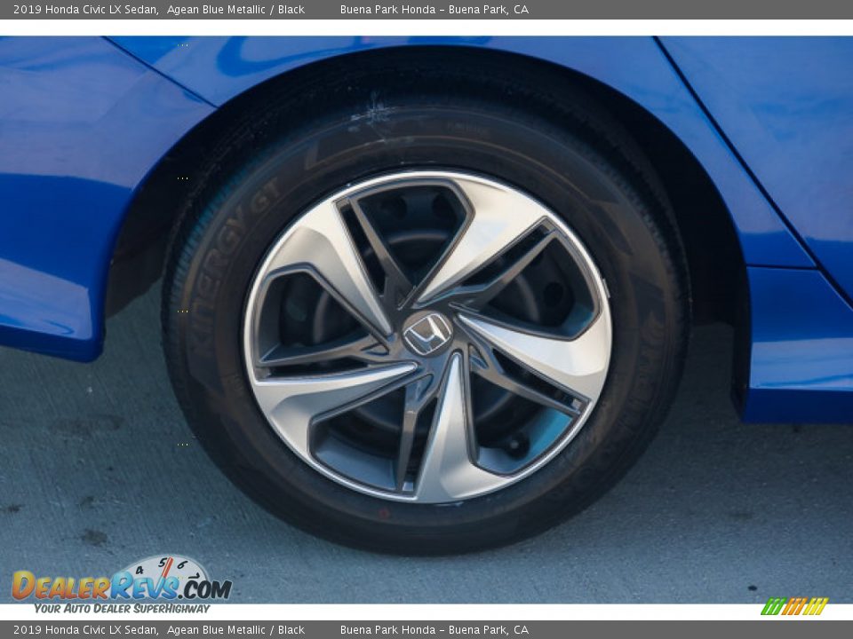 2019 Honda Civic LX Sedan Agean Blue Metallic / Black Photo #35